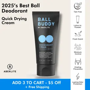Ball Buddy Deodorant Cream Stay Dry, Smell Fresh, Men's Hygiene Cream for Private Parts for Silky Feel | Moisture Control for Gentle Comfort Body Care