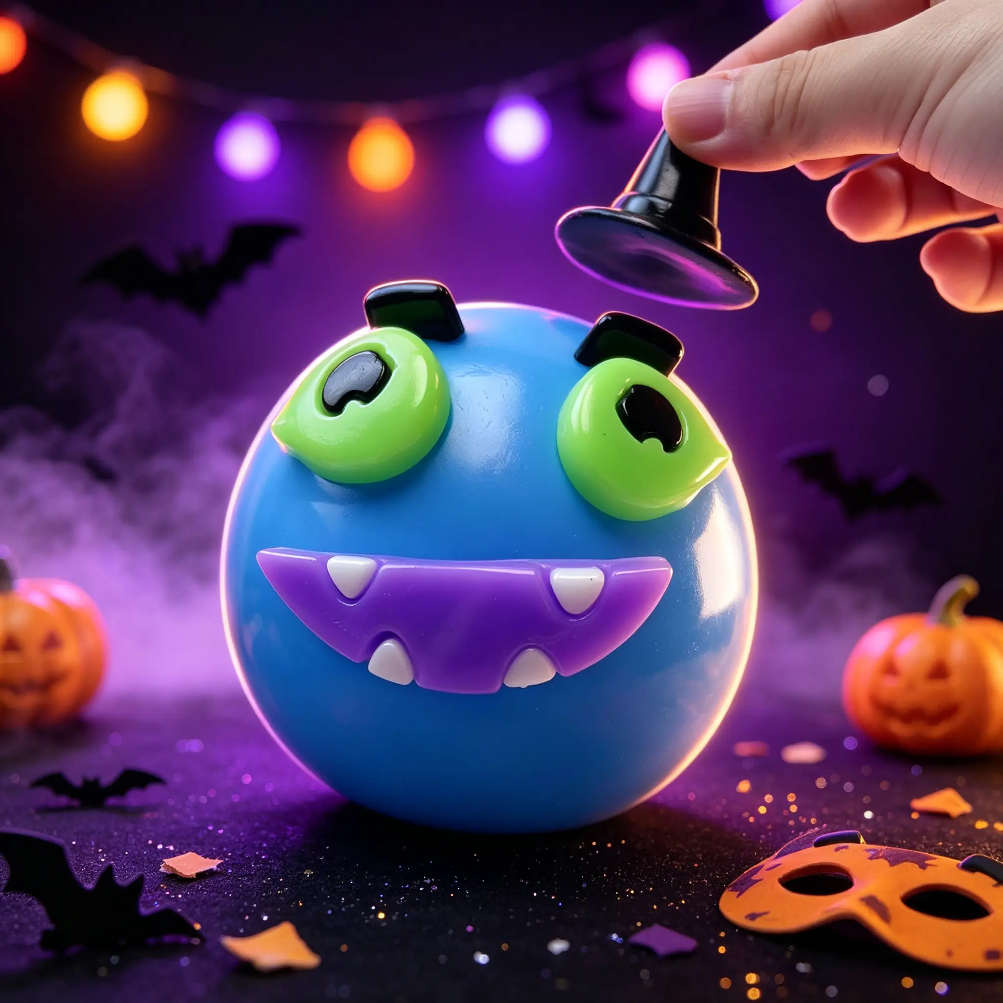 Funny Removable DIY Emoji Squishies 3Color Halloween Stress Ball Slow Rising for Gifts
