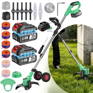 20V Cordless Lawn Mower Kit, Multi-Functional, with 2 x 4.0Ah Large Batteries + Fast Charger + Multiple Blades & Trimmer Lines, Ideal for Gardens, Yards & Lawns. The Perfect Home Essential Gift! grass cutter