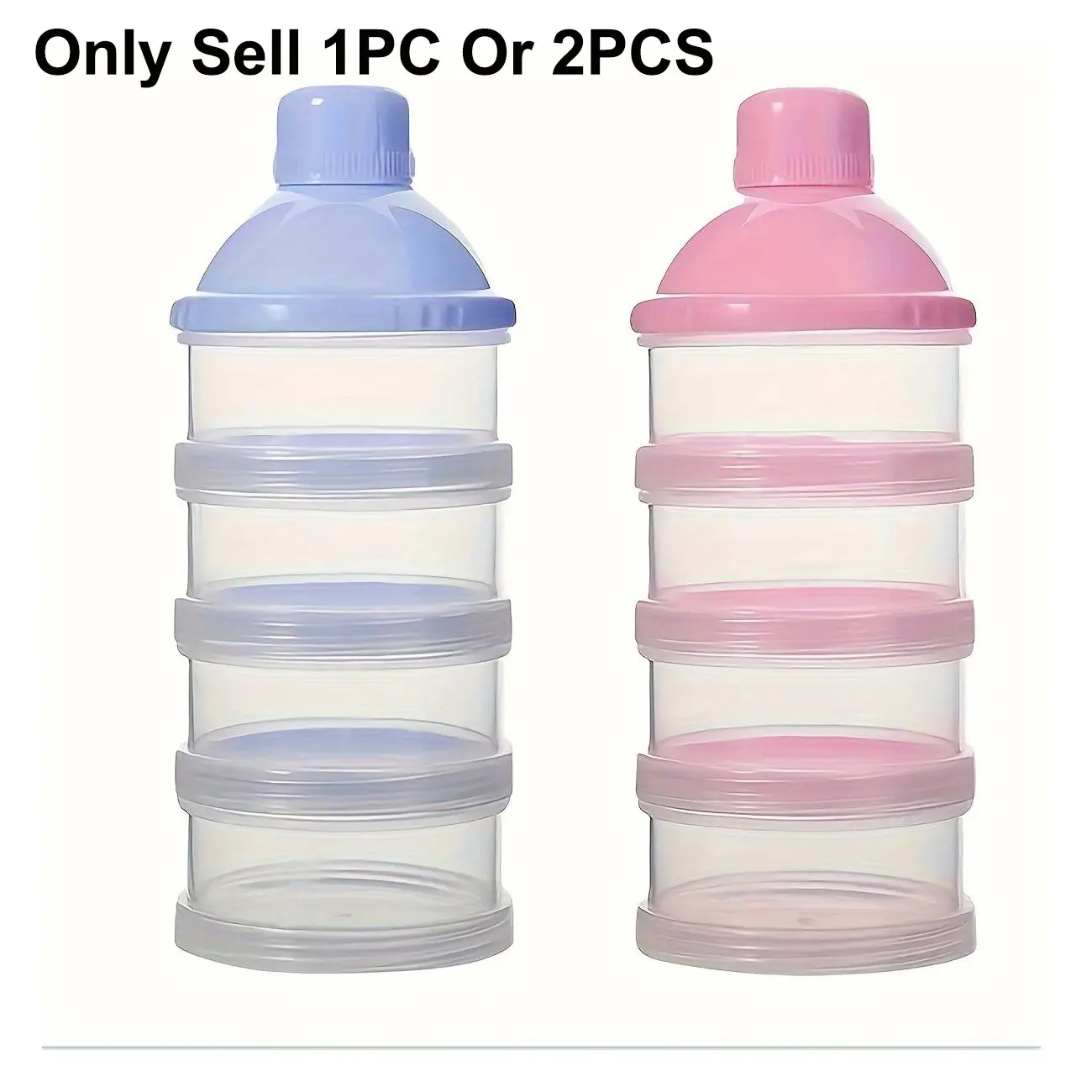 1pc/2pcs Baby 4-Layer Transparent Baby Formula Milk Powder Organizer, Stackable Food Storage Box for Infant Baby Food and Snacks, Portable Lightweight Travel Feeding Container, Baby Essentials