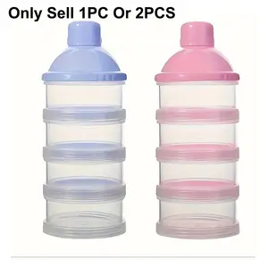 1pc/2pcs Baby 4-Layer Transparent Baby Formula Milk Powder Organizer, Stackable Food Storage Box for Infant Baby Food and Snacks, Portable Travel Feeding Container