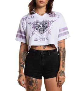 Affliction Women's T-shirt Wildcats Cropped Jersey