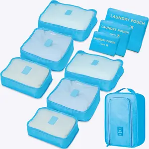 7pcs/13pcs Packing Cubes for Suitcases, Travel Luggage Packing Organizers, Essential Travel Accessories with Shoe/towel Laundry Bags, Travel Essentials Carryall