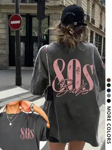 Women's Deep Casual Loose Fit T-Shirt, 80's Graphic Print, All Seasons Wearable, Comfortable & Stylish Daily