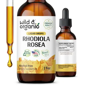 Wild & Organic's Rhodiola Rosea Tincture - Mood Support - Relaxing Rhodiola Supplement - Root Extract Liquid Drops - Vegan, Sugar & Alcohol-Free - Healthcare