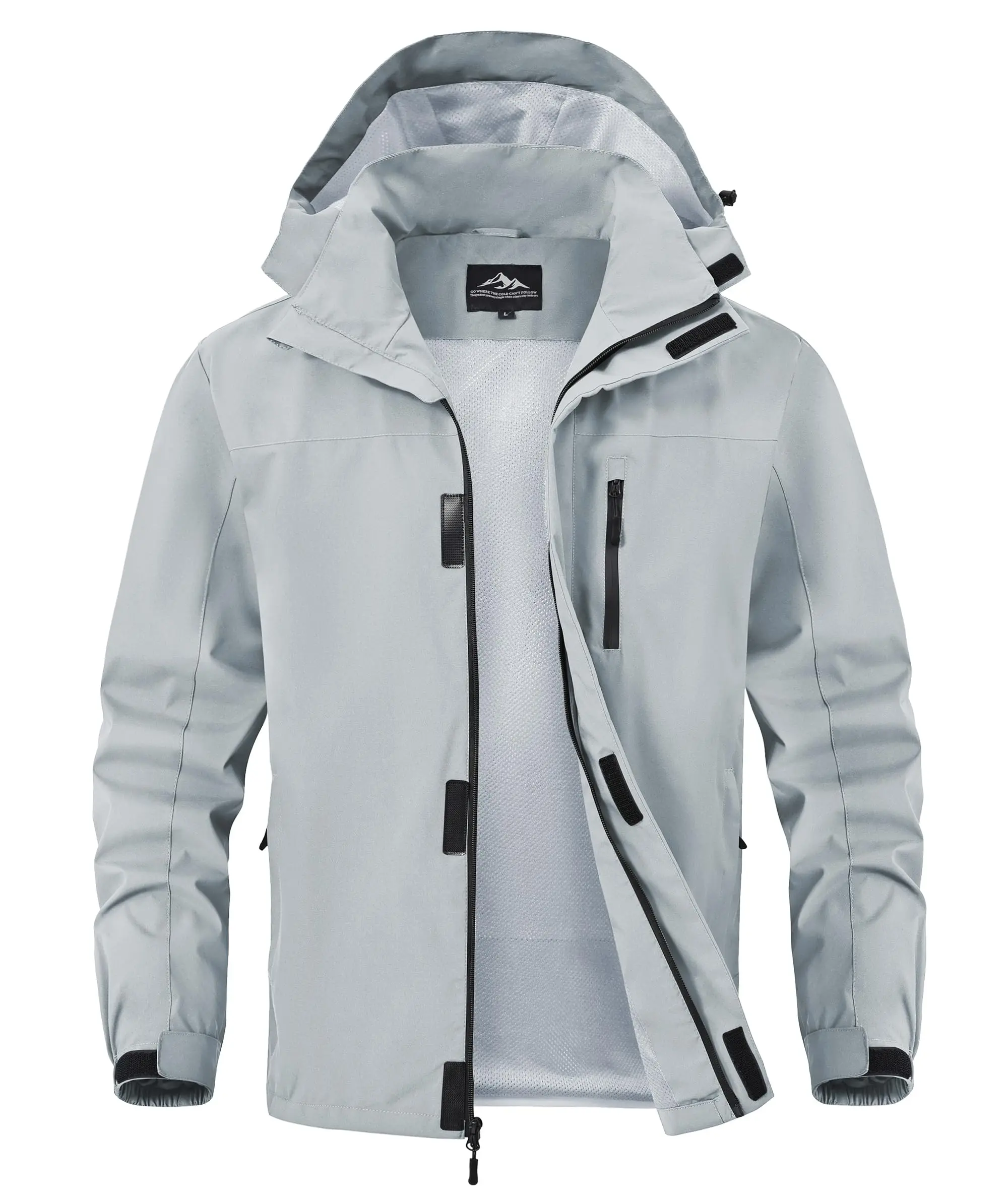 ZOOFLY Men's Hooded Colorblock Polyester Blend Winter Parka - Waterproof Shell, Thermal Fleece Lining, Fitted Cut, Cold-Sealing Cuffs, Zip Closure, Secure Pockets, for Skiing, Hiking / Light Outdoor
