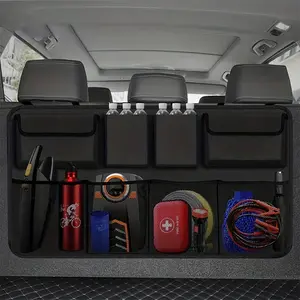 Car trunk organizer, rear seat suspension car organizer, 8 large storage bags for space saving in SUV trucks, Car Accessory