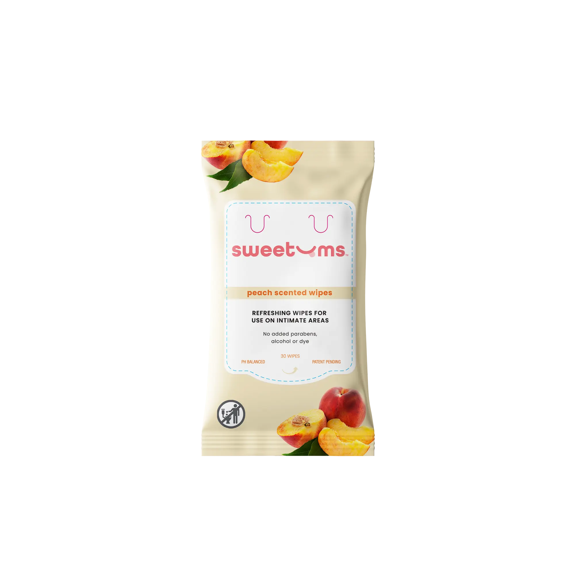 Peach Scented Feminine Hygiene Wipes