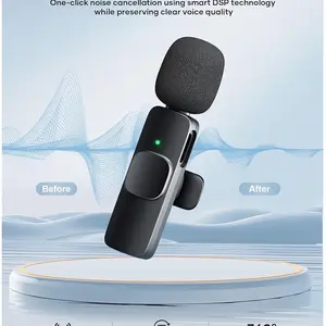 Lapel Mic Noise Reduction Wireless Microphone for iPhone iPad with Smart DSP Technology for Clear Audio Quality in Video Recording Interviews Podcasting Vlogs and YouTube Videos