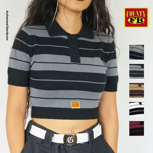 FB COUNTY Women's Charlie Brown Crop Top Shirt FBCOUNTY Casual Short Sleeve Shirts Button Up Shirt Sexy Hip Hop Chicano Fashion Harem (XS to 2XL)