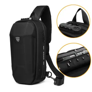 1pc Waterproof Men's Sling Bag, Spacious Crossbody Chest Pack with Anti-theft Lock, Outdoor Travel Utility Shoulder Bag, Durable Commuter Pack