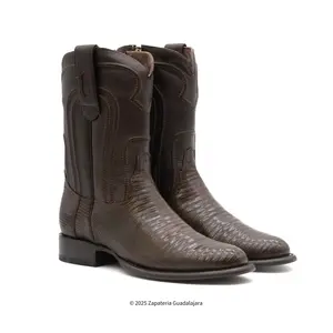 Roper Brown Leather boot with zipper-69Z0707
