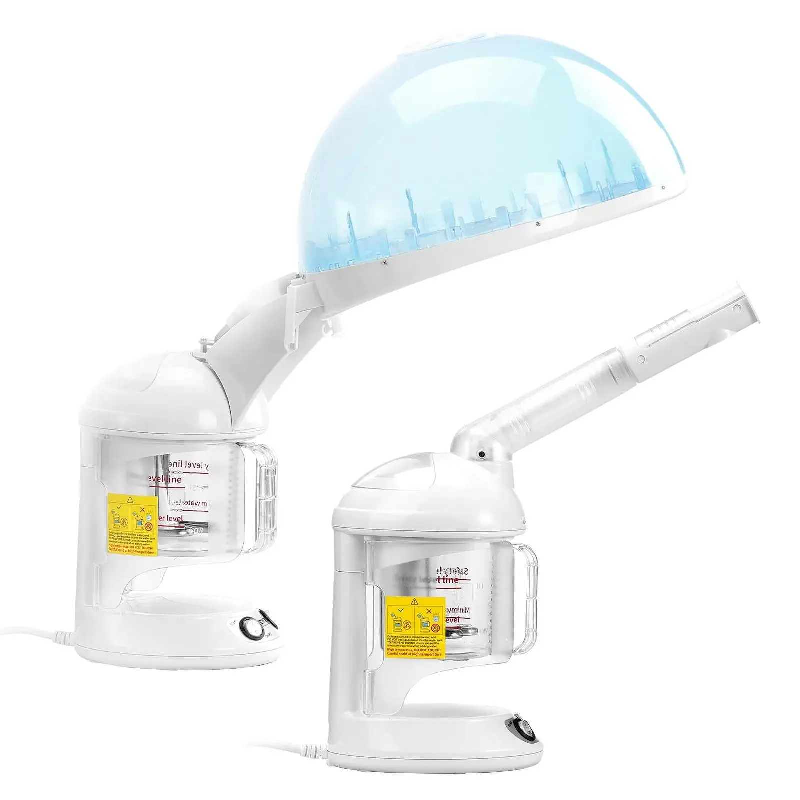 VEVOR Hair Steamer,  2-in-1 Professional Hair & Facial Steamer with Detachable Bonnet Hood, Nano Ionic & UV Ozone Face Steamer with 360° Rotatable Sprayer for Salon Spa Home Beauty,dorm essentials