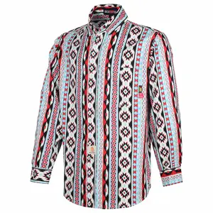 6.5OZ Printed Bohemia Button Down FR Work Shirt-0816A