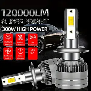 2PC Ultra-Bright LED Headlight and Fog Light Bulbs 3570-6 Chip Automotive, 30000LM Ultra-Bright 6000K White, H1 H13 H11 9004, Enhances safe driving visibility, easy to install on various vehicles.