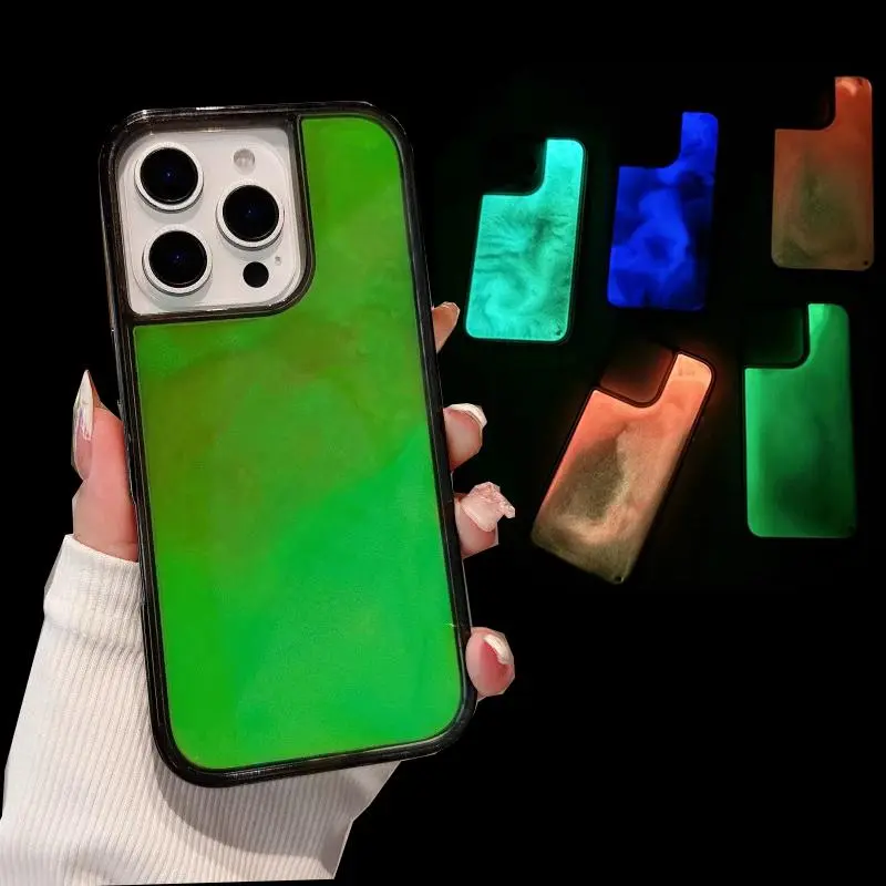 Glowing Transparent Liquid Sand Phone Case, Shockproof Phone Protective Cover, Phone Accessory Compatible with iPhone 17 16 Pro Max 15 14 13 12 Pro Max, Casing, Protector, Shockproof Smartphone Casing