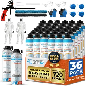 Closed Cell Spray Foam Insulation Kit for Wall - Polyurethane Insulation Spray Foam Set - ADHESIVE GURU - AG930S