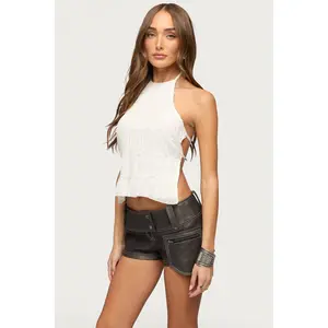 Amit Tiered Chiffon Backless Top
