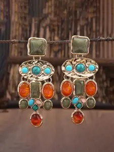 Vintage Boho Style Turquoise Decor Dangle Earrings, Zinc Alloy Fashion Jewelry for Party, Daily Clothing Decor, Trendy All-match & Exquisite Jewelry for Birthday Gift, Ideal Gift Choice