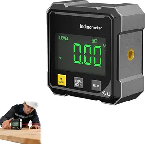 Digital Angle Finder Magnetic Electronic Angle Cube Dual Laser Gauge Digital Level with Slope Percentage Table Saw Miter Protractor Woodworking Measuring Tool Level Box for Hanging