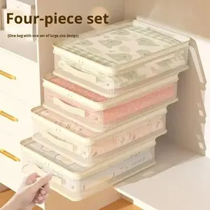 Transparent Storage Bag with Zipper and Handle, Bedding Storage Bags, Foldable Bedding Organizer, Suitable for Quilts, Blankets, Towels, Clothes