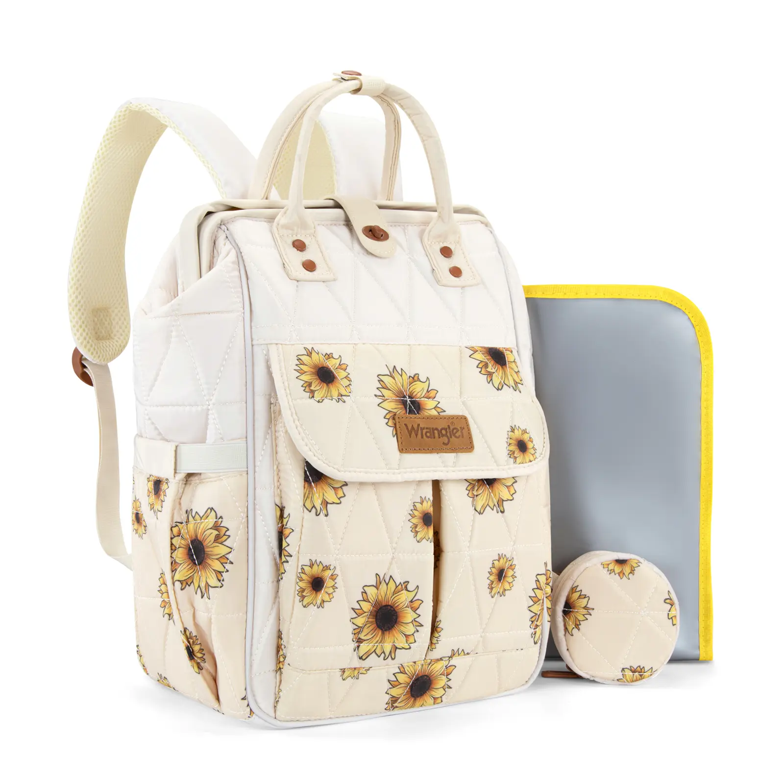 Wrangler Aztec Diaper Bag Backpack Western Backpacks for Moms Baby Essentials Bag with Twist-Lock Closure, Insulated Pockets, Portable Changing Pad, Stroller Straps, Pacifier Case