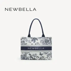NEWBELLA Lynne Canvas Collection Commute Daily Tote Bags for Women with Floral Print Magnetic Closure Fashionable & Practical Casual Everyday Companion