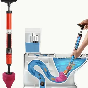Heavy Duty Air Pressure Toilet Plunger with Suction Cup for Sink & Shower Clog Remover Efficient Bathroom Unblocker Ergonomic Handle Eco-Friendly Drain Blaster Pipe Cleaning Tool