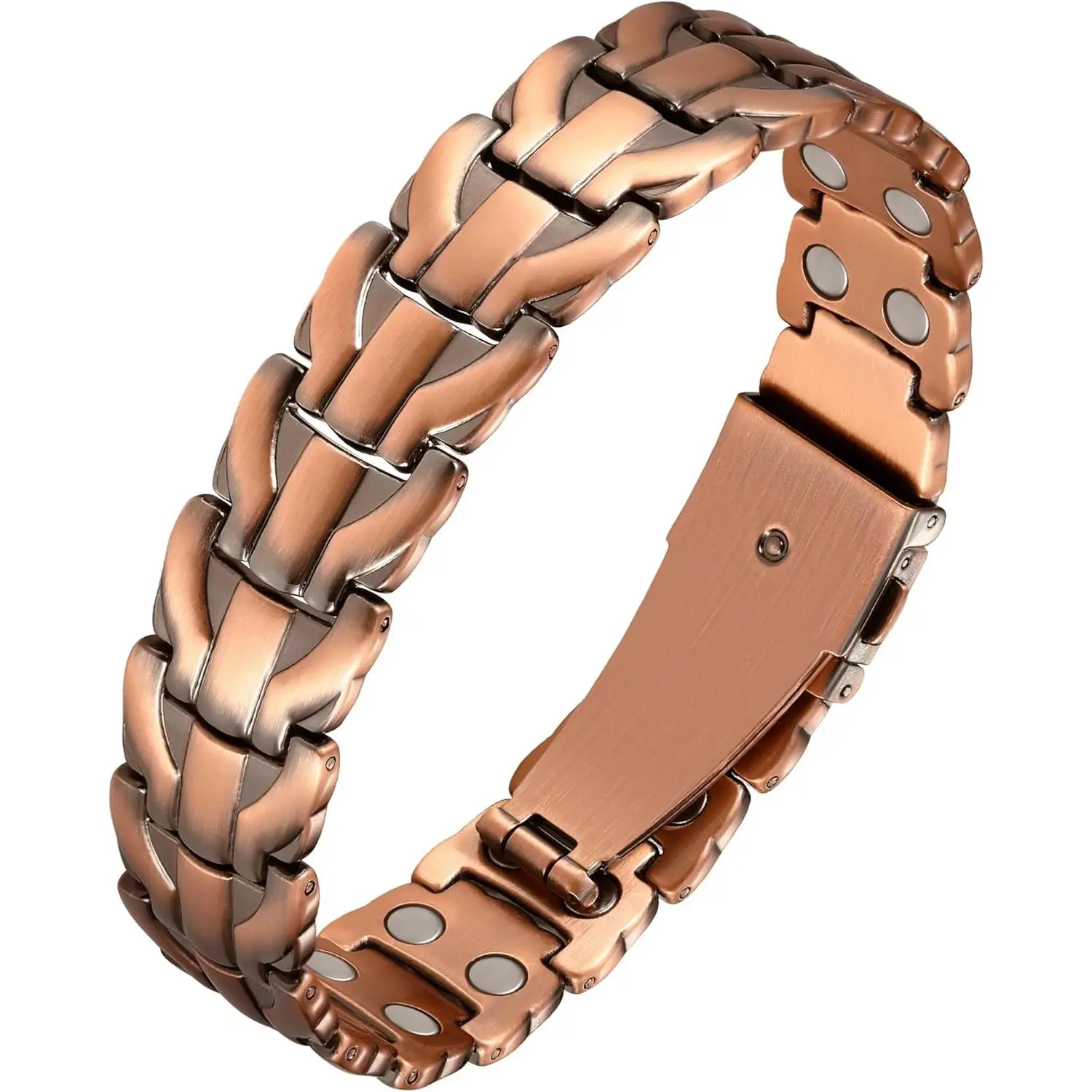 Feraco Copper Bracelet for Men,Magnetic Cooper Bracelets with 46 Magnets, Men's 99.99% Pure Copper, Adjustable