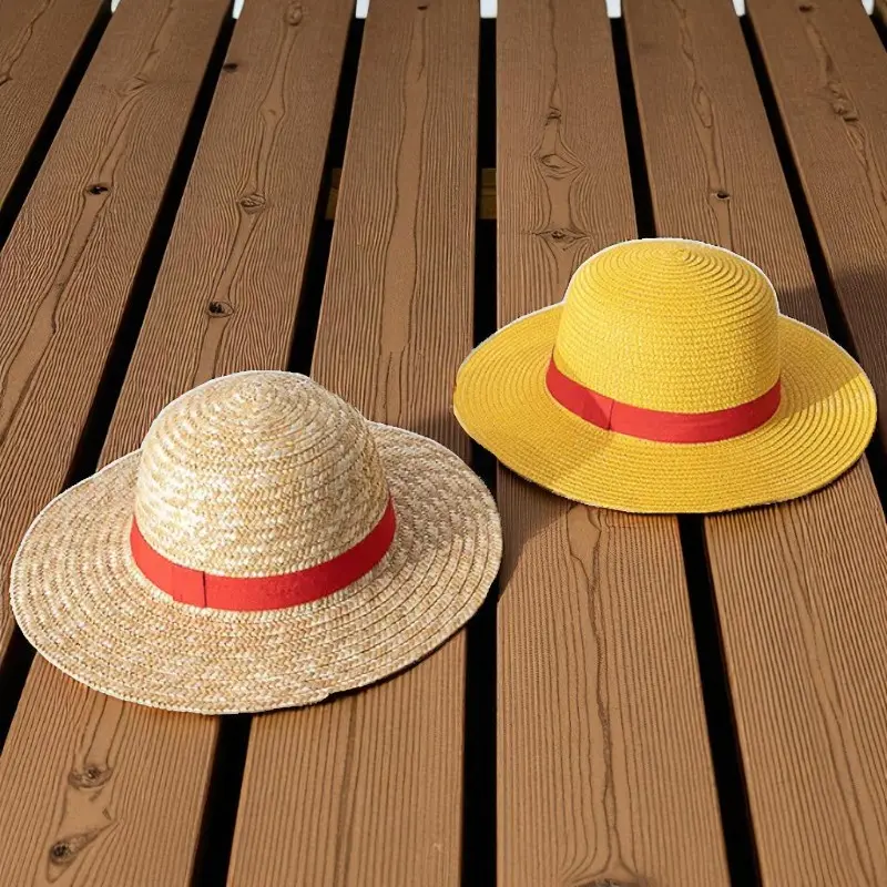Monkey D. Luffy Straw Hat One Piece Anime Cosplay Cap Breathable Beach Hat Straw Luffy One Piece Costume Straw Hat Pirates Captain Manga