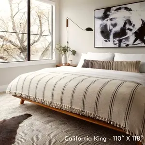 【Valentine Day Gift】Loomia GentleSoft Cozy, Lightweight Breathable Blanket | 108" X 114" weighs 5.8 lbs | Classic Stripe Pattern, Ideal for Bed,Couch, Travel,Camping, All Seasons,Home Bedroom Decor