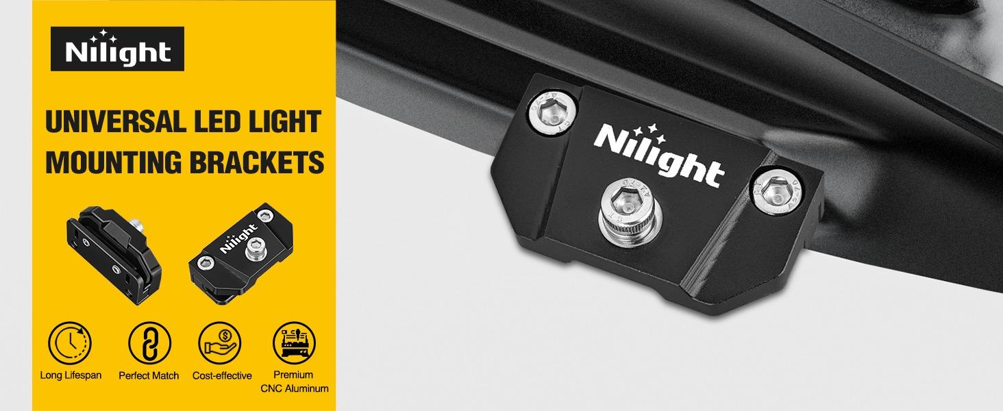 Nilight LED Light Bar Mounting Bracket 2PCS Universal Adjustable Pillar Hood Work Lamp Mount Clamp Holder for Off-Road Truck SUV, Black Nilight LED Light Bar Mounting Bracket 2PCS Universal Adjustable Pillar Hood Work Lamp Mount Clamp Holder for Off-Road Truck SUV, Black