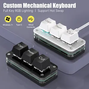 RGB 3-Key Macro Programming Mini Mechanical Keypad with Hall Effect Magnetic Hotswap, for Photoshop & Gaming, Copy-Paste Functionality