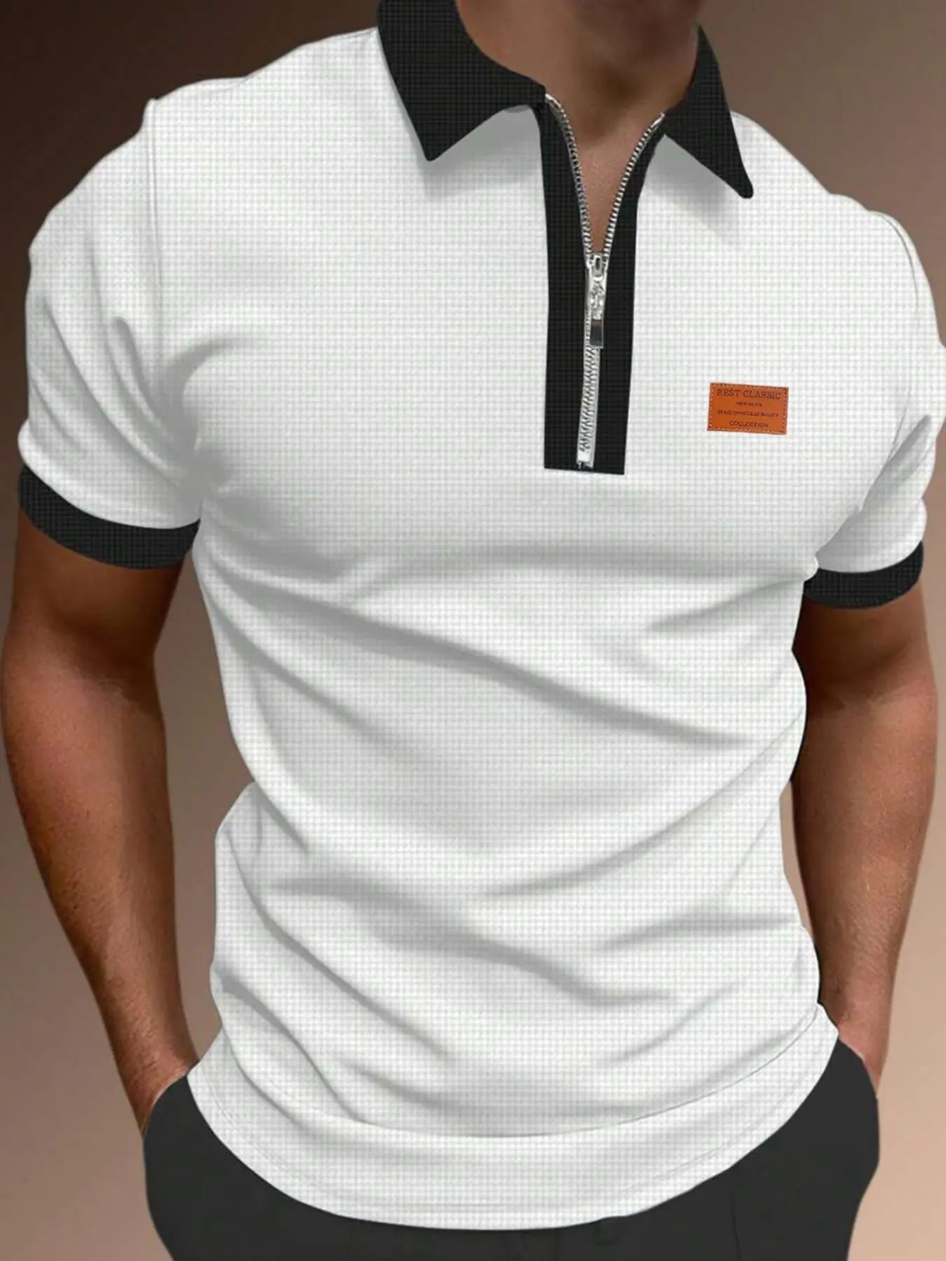 Men's Polo Shirt, Fitted Plain Fashion Classic Daily Wear, Comfortable Fabric, Casual Outdoors and Sports Activities, Versatile Wardrobe Essential
