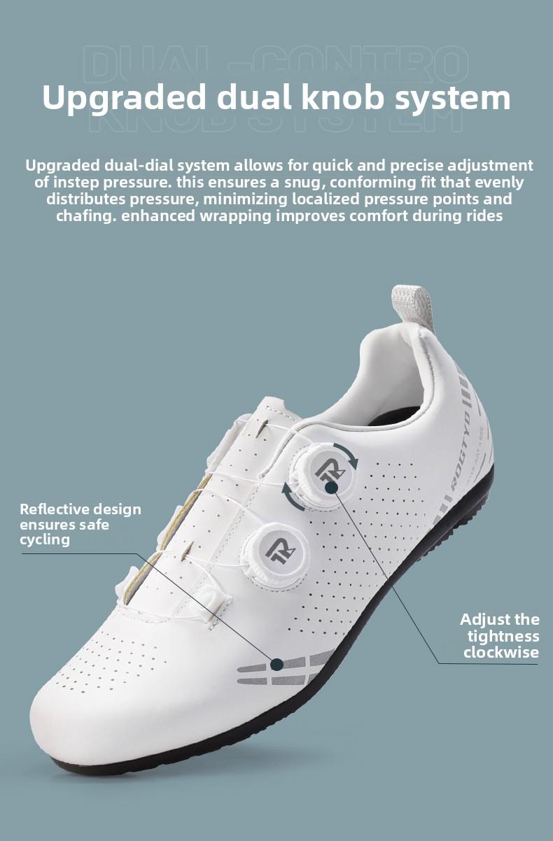 Road bike non-locking shoes for men and women, lightweight cycling shoes, mountain bike rubber-soled shoes, dual-twist adjustment equipment