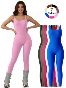 Women's High Elasticity Yoga Jumpsuit, Sports Jumpsuits, Sporty Fitted Gym Wear, Indoor & Outdoor Running Overall, Multiple Colors Available