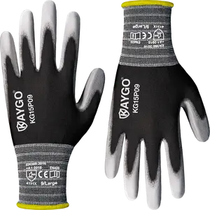 KAYGO Work Gloves PU Coated 12 Pairs, KG15P, Nylon Liner with Flexible Polyurethane Coating, Safety Work Gloves for DIY, Assembly, Warehouse, Light-Duty Work General Purpose Superior Grip