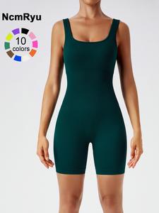 women's solid one-piece sports bodysuit, matching biker riding romper bodysuit, push up sportswear, summer outfits 2024, fitness bodysuit, tummy control