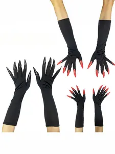 Two Pairs Ghost Claw Gloves With Long Nails Witch Glove Scary Gloves Costume Cosplay Props Halloween Fashionweek Fallfreshness