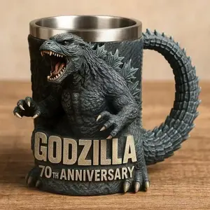 Godzilla 70th Anniversary Resin Mug, Limited Edition Collectible Drinkware, Durable & Stylish Design, Perfect Gift Idea