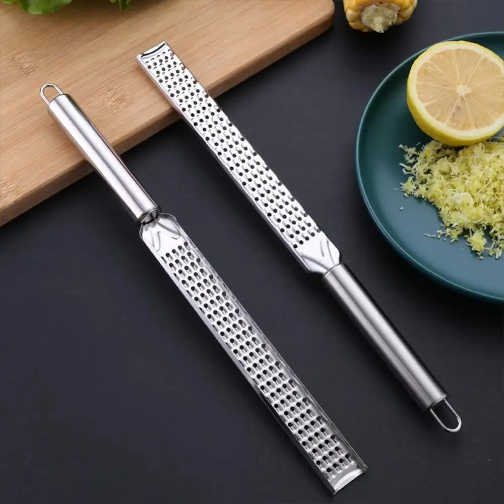 Stainless Steel Zester and Grater, 20cm Multipurpose Kitchen Utensil with a Long Handle, Sharp Slicer for Cheese, Ginger, and Garlic, Utensils, Cheese Slicer