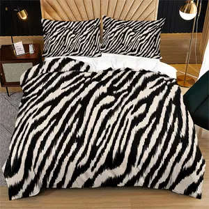 Zebra Pattern Bedding Set, Adult Bedroom or Dorm Decor, Gift Idea, Includes 1 Fitted Sheet and 1 or 2 Pillowcases, No Core Included