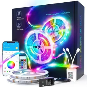[New Deal] 100 FT LED Lights Strip , LED Lights for Bedroom 100ft, RGB Rope Light for Room, Bluetooth APP Control,Color Changing Strip, Sync with Music,para Cuarto, for Bedroom Home Party Decoration
