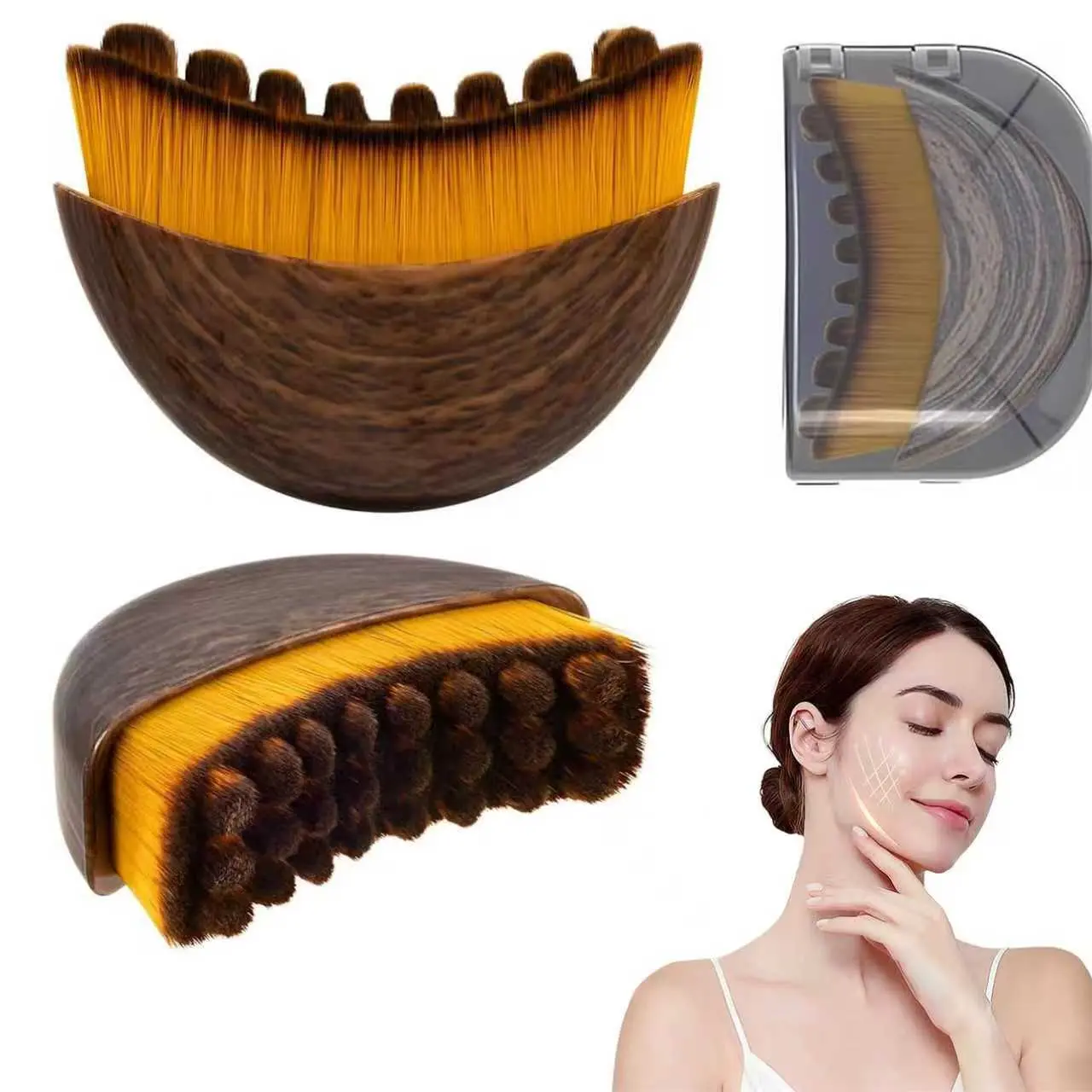 2PCS Facial Massage Gua Sha Brush, Ergonomic Dry Brushing Massager for Face & Neck, Comfort Skin Care Beauty Tool, Perfect Mother's Day Gift anti-aging sagging sohochic