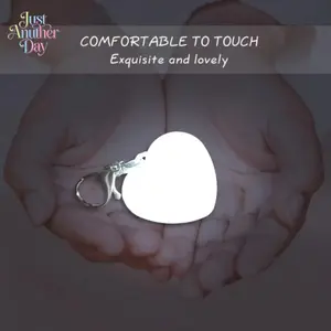 Mini Heart-Shaped USB Rechargeable Night Light Touch Control Soft Glow Lamp Portable Keychain Light for Travel Bedroom Office Romantic Gift Compact SpringStatements