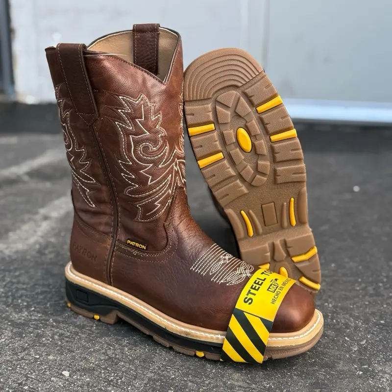 5959 Bull Fight Ocre Steel Toe Mens work boots pull on square toe safety toe