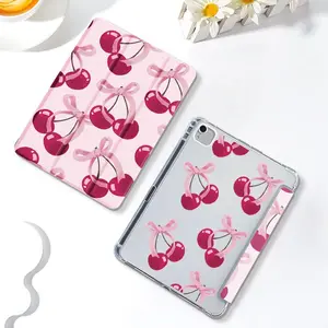 Cherry Pattern Tablet Case, 1 Count Drop Proof Tablet Protective Cover with Pen Slot, Tablet Accessories Compatible with Samsung Tab S7/S8 11 Inch, iPad 10 Generation, Tablet Cover Case, Tablet Casing