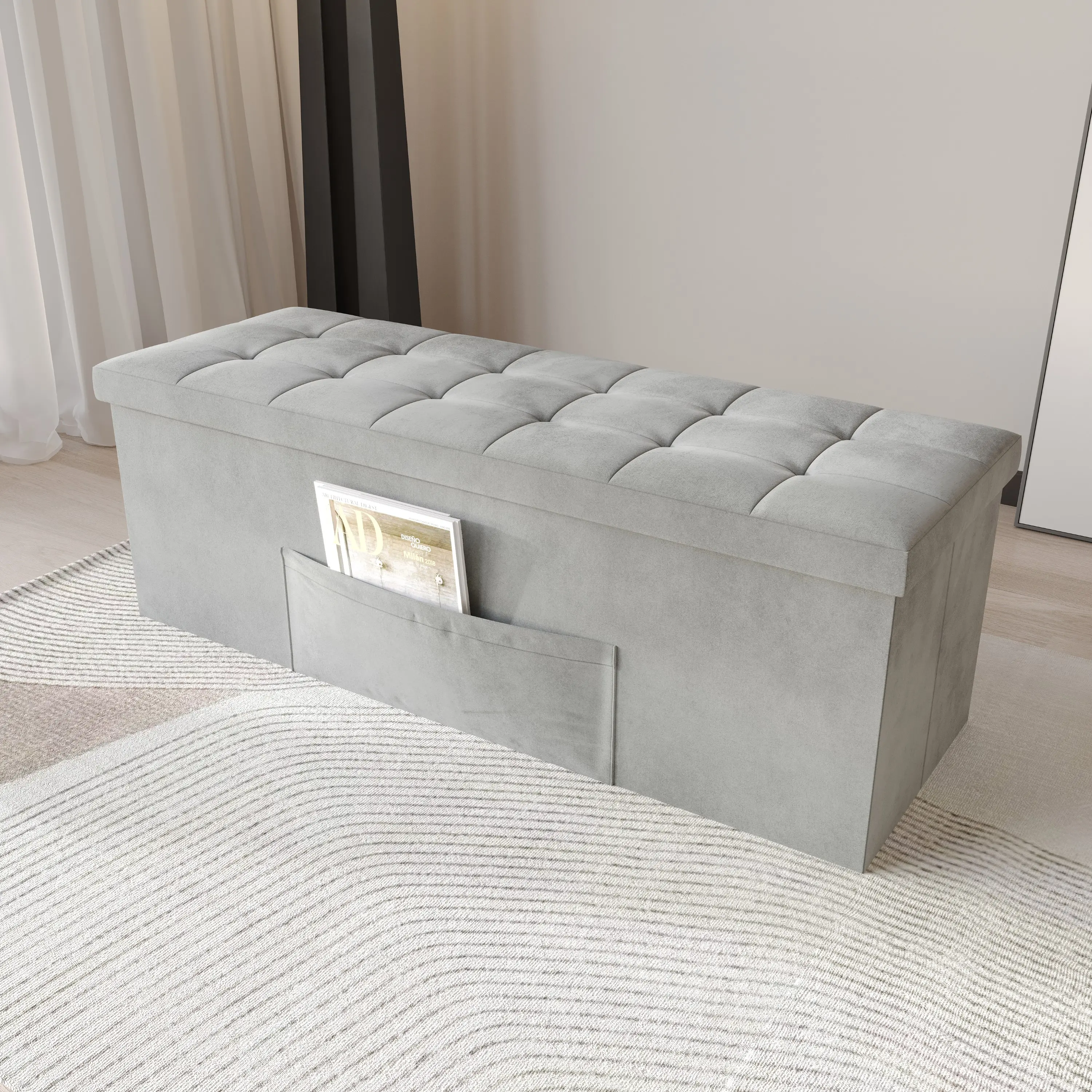 42" Velvet Light Gray (With Pocket)