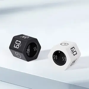 Ticktime Pomodoro Productivity Timer Cube, Hexagon Flip Clock, Pause & Resume, Mute & Adjustable Sound Alert, for Work, Office, ADHD, Study, Task, 1/5/10/30/60/min & Custom Countdown