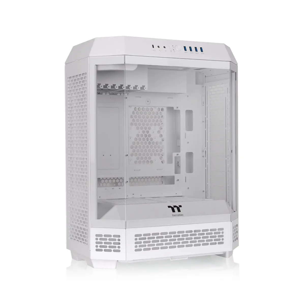 The Tower 600 Snow Mid-Tower PC Case, Supports AIO Radiator, ATX Motherboard & Cooling, Features Octagon Shape